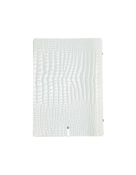 OUTLET - Porta menu in vera pelle rigenerata - formato 16,5x23,1 cm (GOLFO) - colore BIANCO KROKO - 2 buste