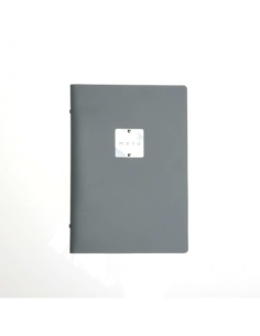 OUTLET - Porta menu in vera pelle rigenerata - formato 16,5x23,1 cm (GOLFO) - colore grigio - 2 buste
