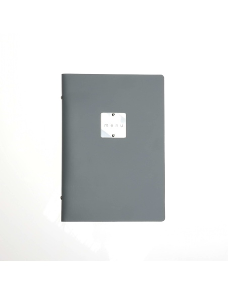 OUTLET - Porta menu in vera pelle rigenerata - formato 16,5x23,1 cm (GOLFO) - colore grigio - 2 buste