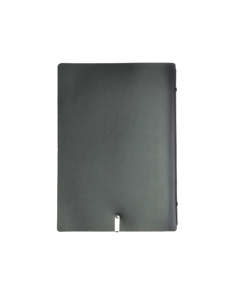 OUTLET - Porta menu in vera pelle rigenerata - formato 16,5x23,1 cm (GOLFO) - colore nero - 2 buste