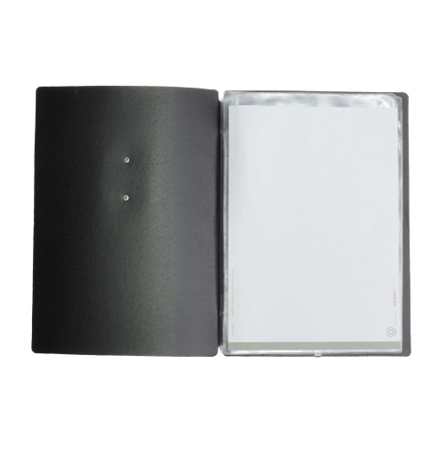 OUTLET - Porta menu in vera pelle rigenerata - formato 16,5x23,1 cm (GOLFO) - colore nero - 2 buste
