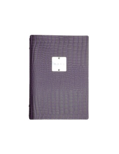 OUTLET - Porta menu in vera pelle rigenerata - formato 16,5x23,1 cm (GOLFO) - colore viola - 2 buste