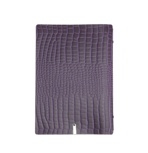 OUTLET - Porta menu in vera pelle rigenerata - formato 16,5x23,1 cm (GOLFO) - colore viola - 2 buste