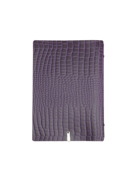OUTLET - Porta menu in vera pelle rigenerata - formato 16,5x23,1 cm (GOLFO) - colore viola - 2 buste