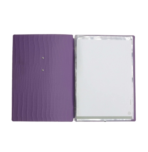 OUTLET - Porta menu in vera pelle rigenerata - formato 16,5x23,1 cm (GOLFO) - colore viola - 2 buste