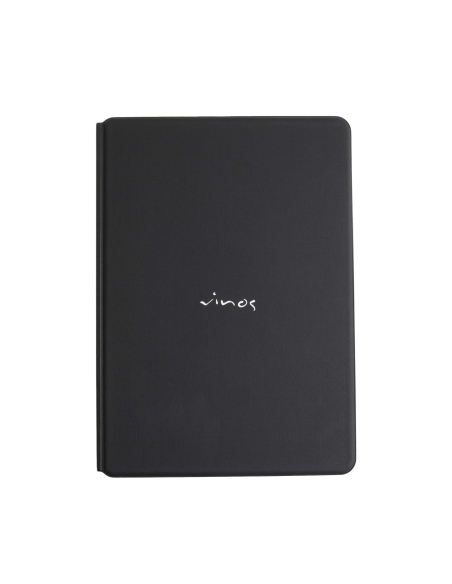 OUTLET - Porta menu in PVC termosaldato - formato A4 - colore nero - 6+2 buste - scritta vinos