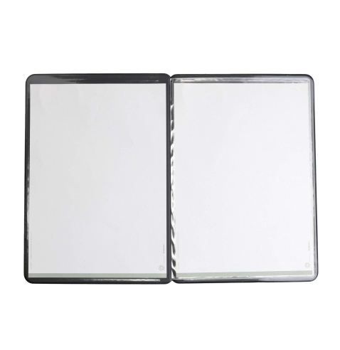 OUTLET - Porta menu in PVC termosaldato - formato A4 - colore nero - 6+2 buste - scritta vinos
