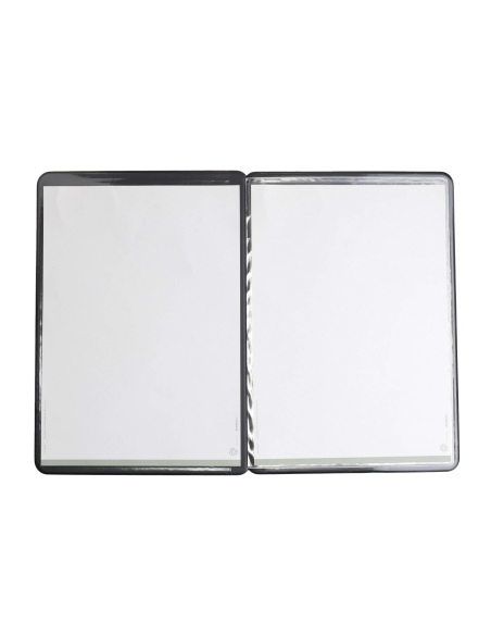 OUTLET - Porta menu in PVC termosaldato - formato A4 - colore nero - 6+2 buste - scritta vinos