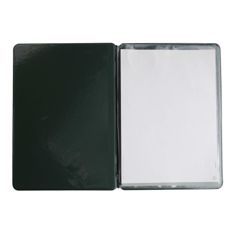 OUTLET - Porta menu in PVC termosaldato - formato A4 - colore verde - scritta vini - solo elastico