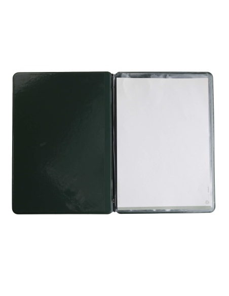 OUTLET - Porta menu in PVC termosaldato - formato A4 - colore verde - scritta vini - solo elastico