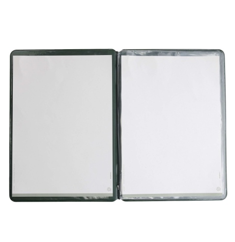 OUTLET - Porta menu in PVC termosaldato - formato A4 - colore verde - scritta vini - solo elastico