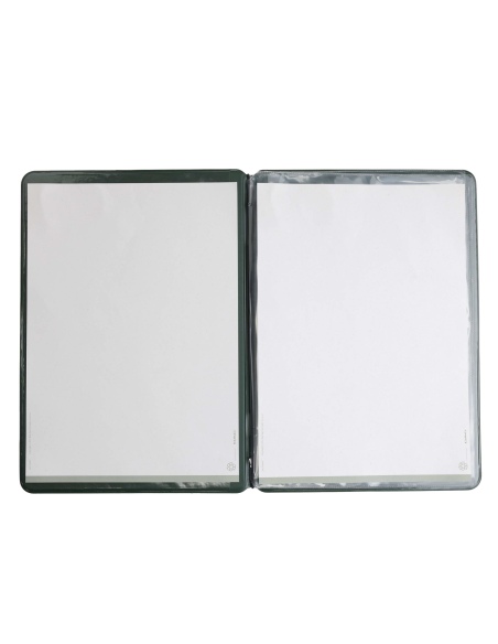 OUTLET - Porta menu in PVC termosaldato - formato A4 - colore verde - scritta vini - solo elastico
