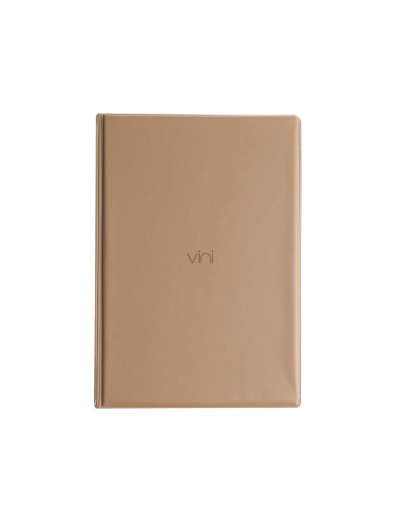 OUTLET - Porta menu in PVC termosaldato - formato GOLFO - colore senape - 4+2 buste - scritta vini