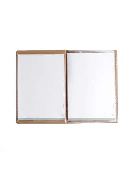 OUTLET - Porta menu in PVC termosaldato - formato GOLFO - colore senape - 4+2 buste - scritta vini