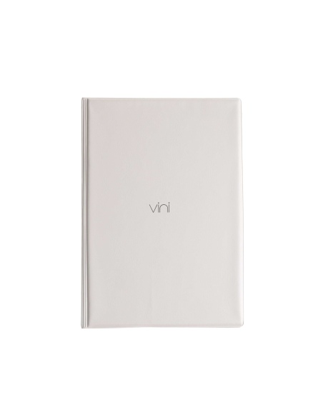 OUTLET - Porta menu in PVC termosaldato - formato GOLFO - colore tortora - 4+2 buste - scritta vini