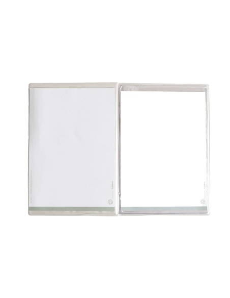 OUTLET - Porta menu in PVC termosaldato - formato GOLFO - colore tortora - 4+2 buste - scritta vini