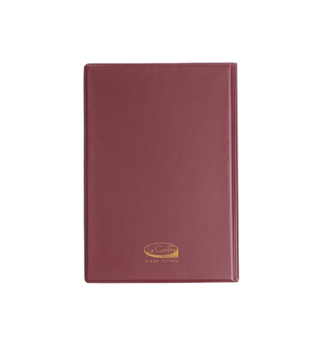 OUTLET - Porta menu in PVC termosaldato - formato GOLFO - colore vinaccia - 4+2 buste - scritta vini