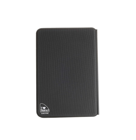 OUTLET - Porta menu in PVC termosaldato - formato GOLFO - colore nero - 6+2 buste - scritta vinos