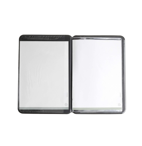 OUTLET - Porta menu in PVC termosaldato - formato GOLFO - colore nero - 6+2 buste - scritta vini