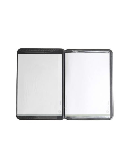 OUTLET - Porta menu in PVC termosaldato - formato GOLFO - colore nero - 6+2 buste - scritta vini