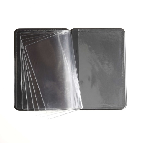 OUTLET - Porta menu in PVC termosaldato - formato GOLFO - colore nero - 6+2 buste - scritta vini
