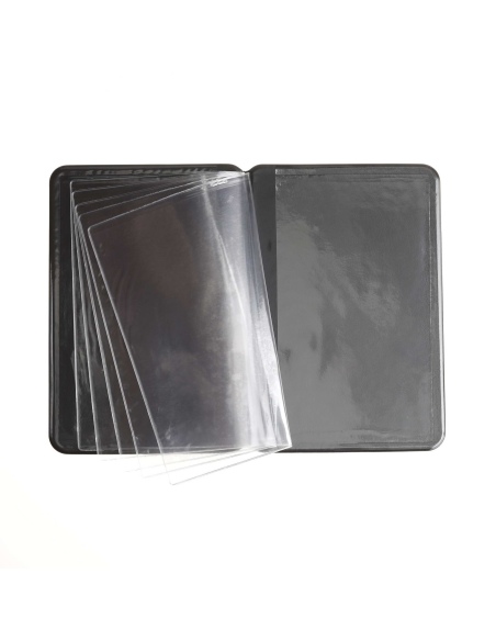 OUTLET - Porta menu in PVC termosaldato - formato GOLFO - colore nero - 6+2 buste - scritta vini