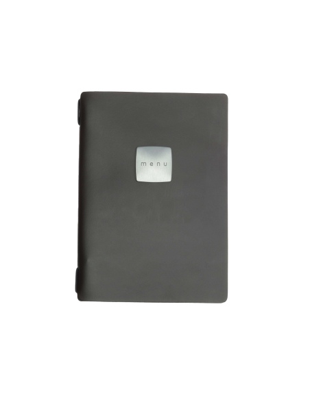 OUTLET - Porta menu in vera pelle rigenerata - formato 16,5x23,1 cm (GOLFO) - colore marrone - 2 buste