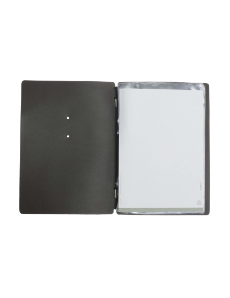 OUTLET - Porta menu in vera pelle rigenerata - formato 16,5x23,1 cm (GOLFO) - colore marrone - 2 buste