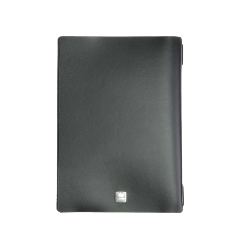 OUTLET - Porta menu in vera pelle rigenerata - formato 16,5x23,1 cm (GOLFO) - colore nero - 2 buste