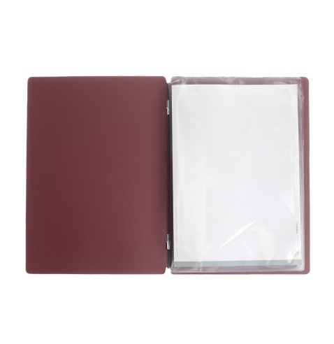 OUTLET - Porta menu in vera pelle rigenerata - formato 16,5x23,1 cm (GOLFO) - colore bordeaux - 2 buste