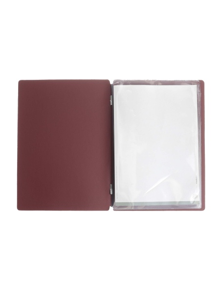 OUTLET - Porta menu in vera pelle rigenerata - formato 16,5x23,1 cm (GOLFO) - colore bordeaux - 2 buste
