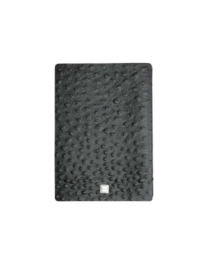OUTLET - Porta menu in vera pelle rigenerata - formato 16,5x23,1 cm (GOLFO) - colore NERO STRUZZO - 2 buste - senza etichette 2