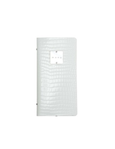 OUTLET - Porta menu in vera pelle rigenerata - formato 12,5x24,1 cm (POPIS) - colore BIANCO KROKO - 2 buste
