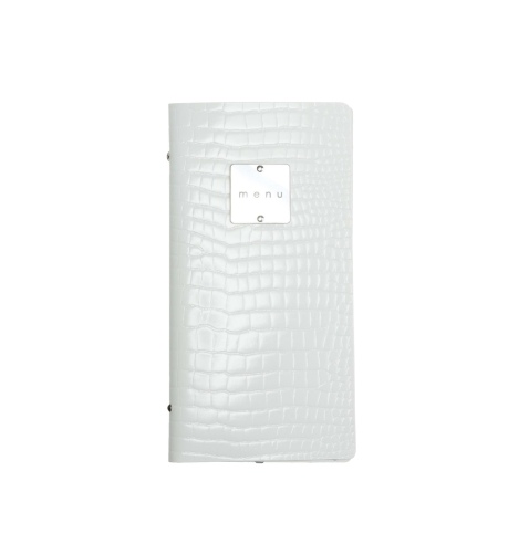 OUTLET - Porta menu in vera pelle rigenerata - formato 12,5x24,1 cm (POPIS) - colore BIANCO KROKO - 2 buste