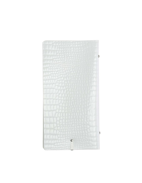 OUTLET - Porta menu in vera pelle rigenerata - formato 12,5x24,1 cm (POPIS) - colore BIANCO KROKO - 2 buste