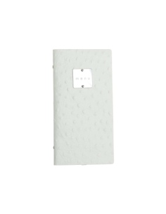 OUTLET - Porta menu in vera pelle rigenerata - formato 12,5x24,1 cm (POPIS) - colore BIANCO STRUZZO - 2 buste