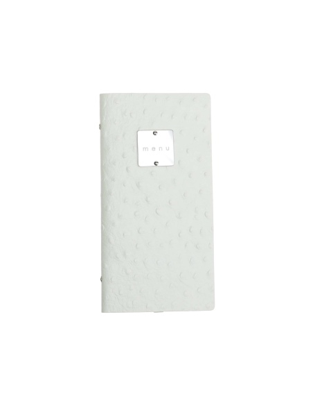 OUTLET - Porta menu in vera pelle rigenerata - formato 12,5x24,1 cm (POPIS) - colore BIANCO STRUZZO - 2 buste