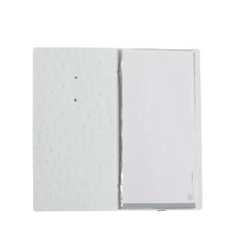 OUTLET - Porta menu in vera pelle rigenerata - formato 12,5x24,1 cm (POPIS) - colore BIANCO STRUZZO - 2 buste