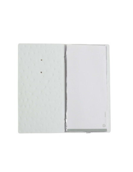 OUTLET - Porta menu in vera pelle rigenerata - formato 12,5x24,1 cm (POPIS) - colore BIANCO STRUZZO - 2 buste