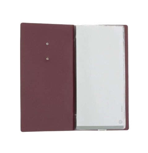 OUTLET - Porta menu in vera pelle rigenerata - formato 12,5x24,1 cm (POPIS) - colore bordeaux - 2 buste