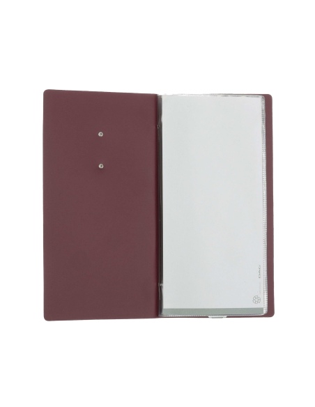 OUTLET - Porta menu in vera pelle rigenerata - formato 12,5x24,1 cm (POPIS) - colore bordeaux - 2 buste