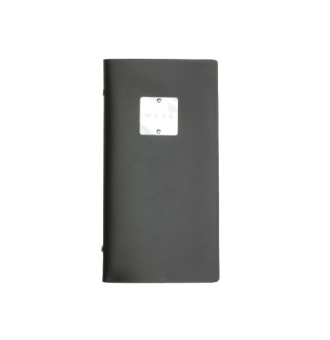 OUTLET - Porta menu in vera pelle rigenerata - formato 12,5x24,1 cm (POPIS) - colore marrone - 2 buste