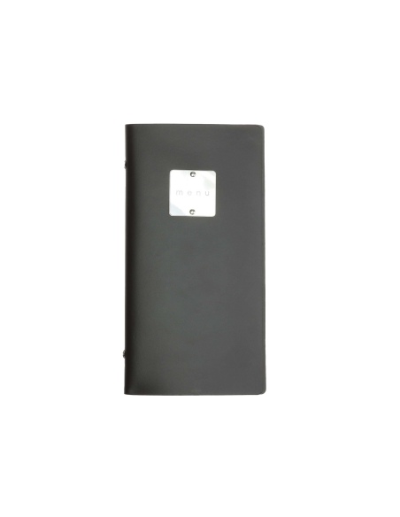 OUTLET - Porta menu in vera pelle rigenerata - formato 12,5x24,1 cm (POPIS) - colore marrone - 2 buste