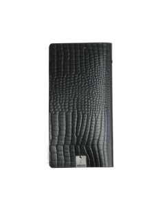 OUTLET - Porta menu in vera pelle rigenerata - formato 12,5x24,1 cm (POPIS) - colore NERO KROKO - 2 buste 2