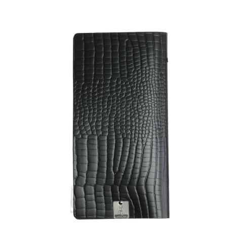 OUTLET - Porta menu in vera pelle rigenerata - formato 12,5x24,1 cm (POPIS) - colore NERO KROKO - 2 buste