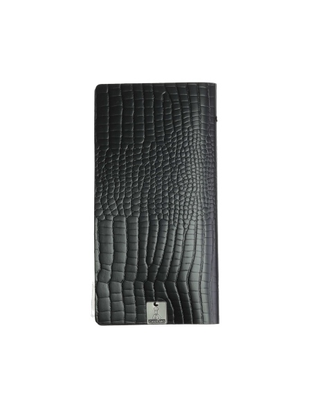 OUTLET - Porta menu in vera pelle rigenerata - formato 12,5x24,1 cm (POPIS) - colore NERO KROKO - 2 buste