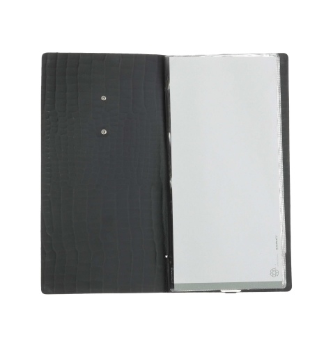 OUTLET - Porta menu in vera pelle rigenerata - formato 12,5x24,1 cm (POPIS) - colore NERO KROKO - 2 buste