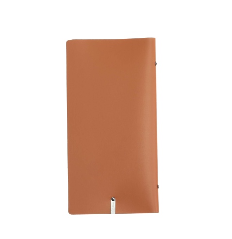 OUTLET - Porta menu in vera pelle rigenerata - formato 12,5x24,1 cm (POPIS) - colore arancio - 2 buste - senza etichette
