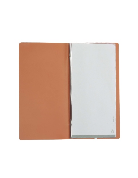 OUTLET - Porta menu in vera pelle rigenerata - formato 12,5x24,1 cm (POPIS) - colore arancio - 2 buste - senza etichette
