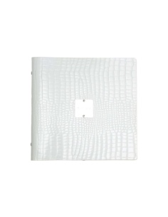 OUTLET - Porta menu in vera pelle rigenerata - formato 23x23,1 cm (QUADRATO) - colore BIANCO KROKO - 2 buste